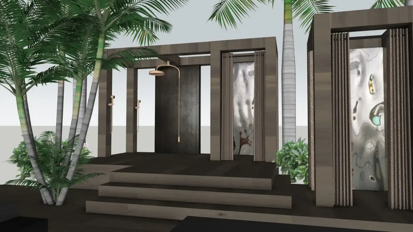 Shower enclosure design render